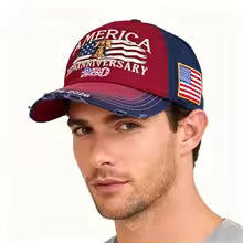 250th Anniversary USA Hat 250 Year American Patriotic Retro Baseball Caps United States Adjustable Embroidered Cap America Gifts